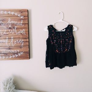 Roolee Floral Embroidered Babydoll Top